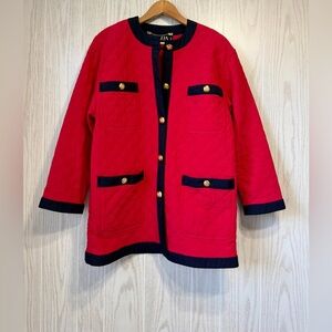 Escada Margaretha Ley Red Quilted Jacket Size 40